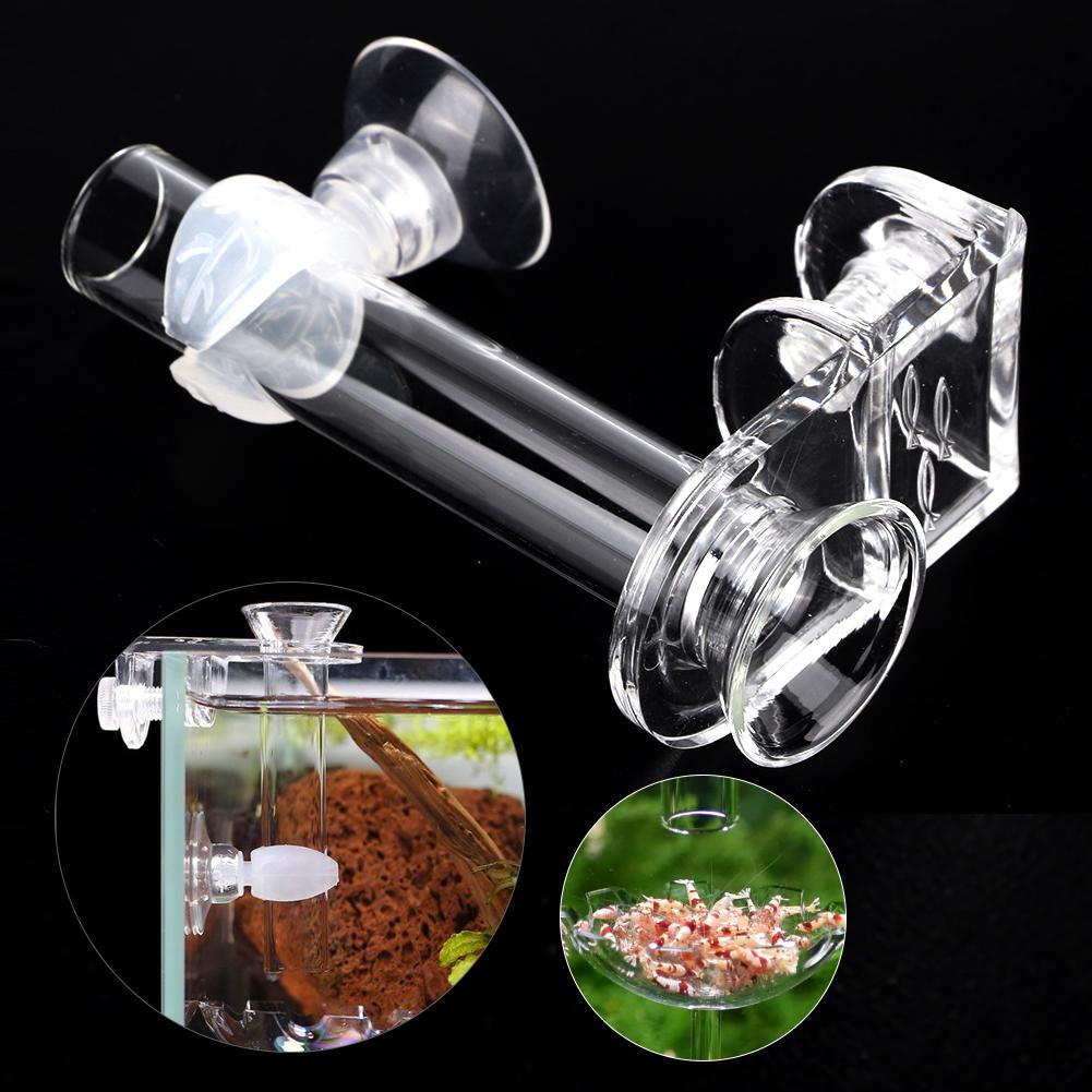Fish Tank Feeding Shrimp Feeder Tube 88mm with Fixing Bracket for Aquarium
