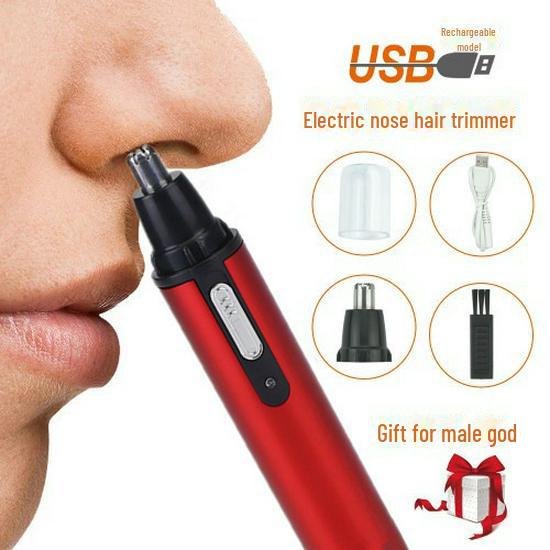 USB Rechargeable Full Metal Nose Hair and Sideburn Trimmer