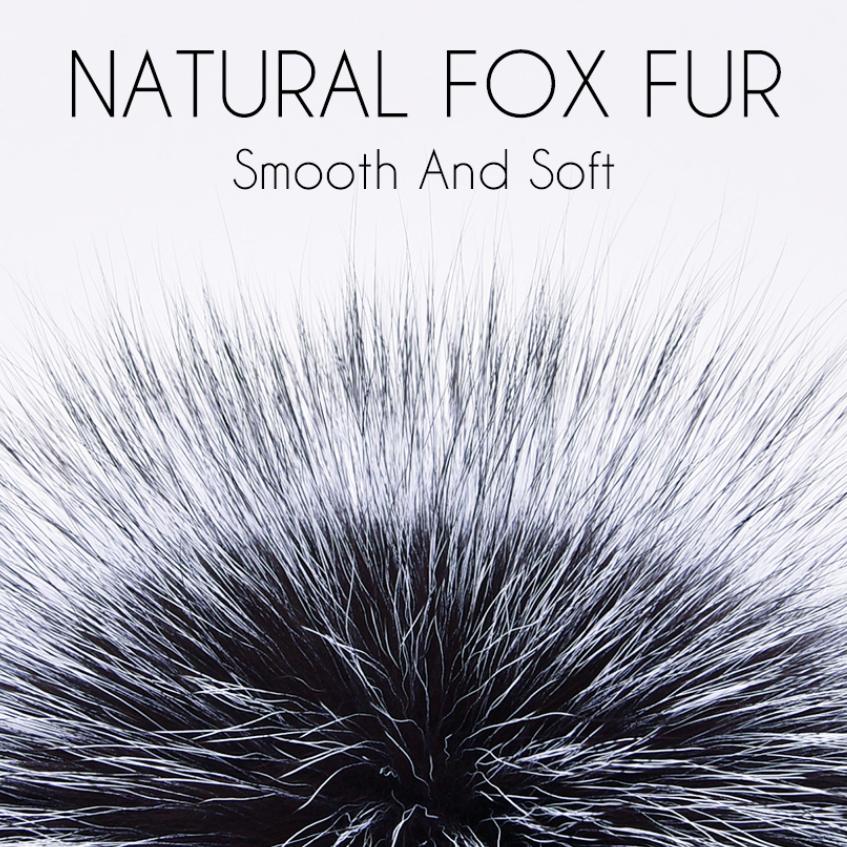 SOMALER Real Full Fox Fur Bomer Caps for Women Winter Knitted Fur Hats Wool Lining Warm Hats Silver Fox Fur Cap