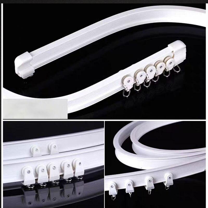3 м изогнутая карнизная направляющая с верхним зажимом, гибкий потолочный монтаж, аксессуары для карнизов для прямых окон, балкона