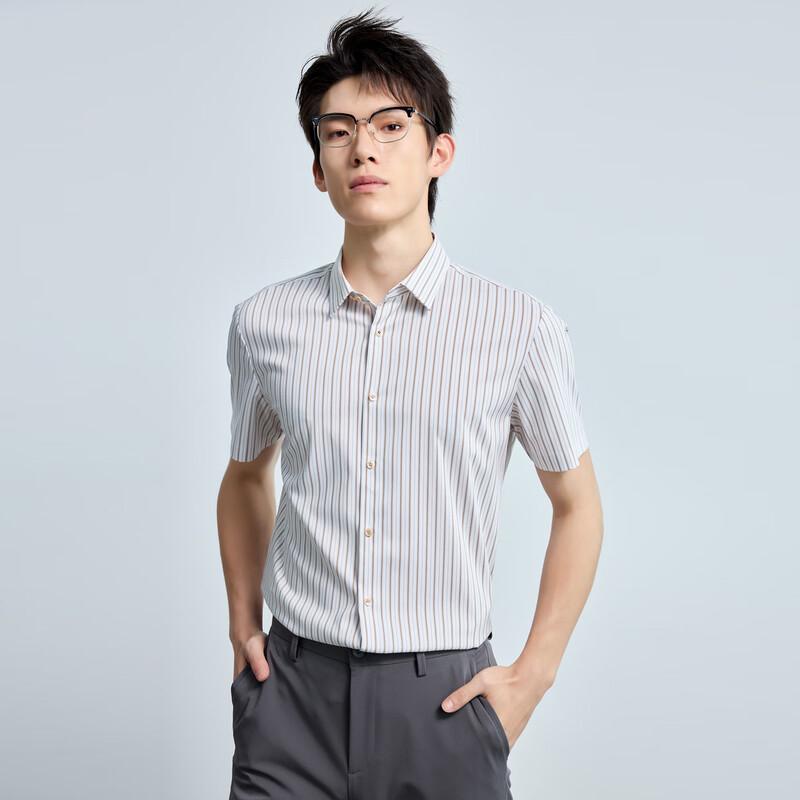 Мужская полосатая рубашка с коротким рукавом в стиле business casual от Lilang