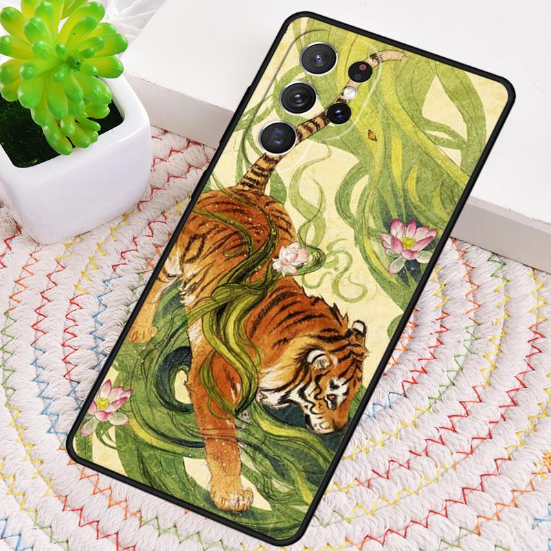 Японский Тигр Мягкий Силиконовый Чехол Для Телефона Для Samsung Galaxy note 10 pro S26 S25 S24 S23 S22 S21 Plus S25Ultra Capa Чехол