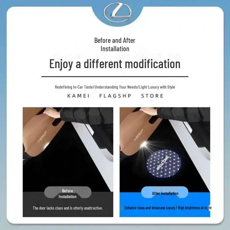 Добро пожаловать, световые элементы на двери Lexus ES Dynamic Edition для моделей ES200, 300h, RX, IS, LS, UX, LM
