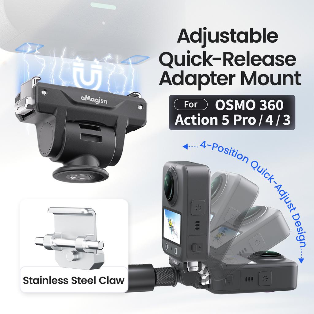 AMAGISN PD15 Для DJI Osmo Action 5 Pro/Action 4/3 Регулируемый Адаптер-держатель с Быстросъемным Креплением Аксессуар для Камеры