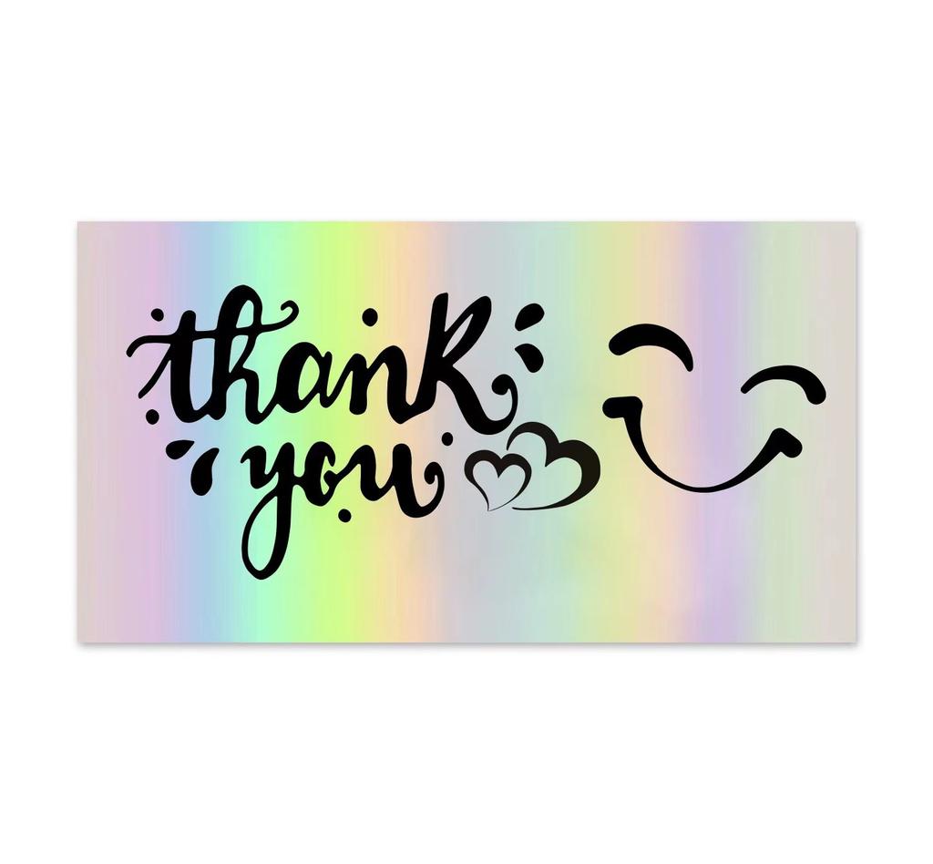 50pcs Business Card Laser Thank You Card For Supporting Business Package Decor Thank You for your order Card For Small Shop Gift