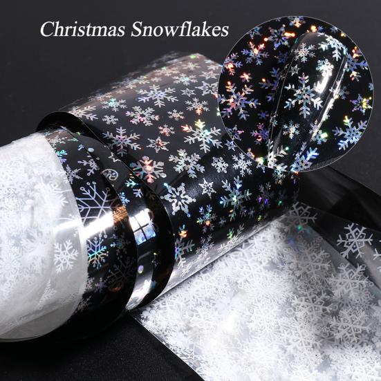 10Pcs Christmas Nail Foil Stickers Snowflake Pattern Nail Design Manicure Nail Art Transfer Sticker