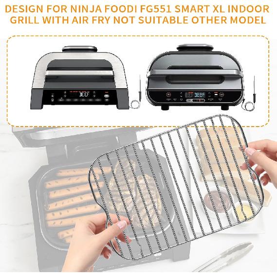 Запасные части для аэрофритюрницы Ninja Foodi FG551 Smart XL Indoor Grill с функцией аэрофритюра, 11,6''*7,6'' из нержавеющей стали, аксессуары для аэрофритюрницы, для запекания