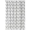 Modern Art Geometric Shower Curtain Set Herringbone Design Black White Striped Wall Cloth Decor Bathroom Polyester Curtains Hook