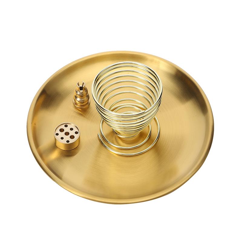 Благовонные палочки/Спиральные благовония/Благовонные конусы Латунная пепельница Комната для медитации йоги Латунь Золото 5 в 1 Металлическая подставка для благовоний