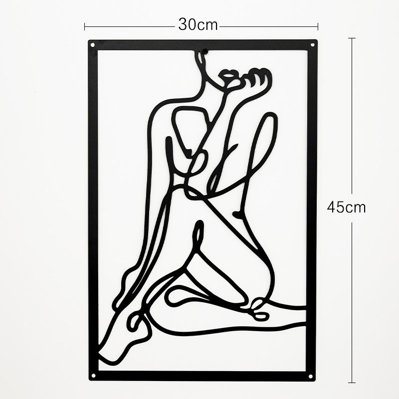 Metal Wall Painting Iron Wall Hanging Decoration Nordic Woman Silhouette Home Decor Macrame Wall Ledges Living Room Decor Gift