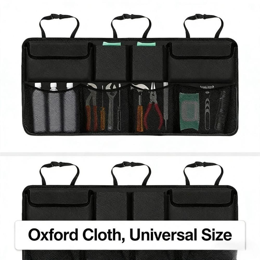 8 Pockets Hanging Backseat Trunk Organizer Durable Cargo Storage Bag For Tools Emergency Kits