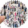 65Pcs  Hand-Painted Girl Sticker Diy Scrapbooking  Collage Album Characters Clothing Decoration Stickers