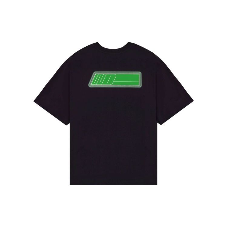 We11done Ss22 Side Logo Print Crew Neck Streetwear T-Shirt Unisex Tops Black WD-TT1-22-641-U-BK