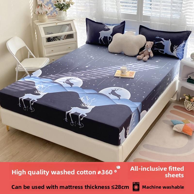 Простыня на резинке Не линяющая Не скатывающаяся Цельная простыня Нескользящая Разные размеры Постельное белье Покрывало-протектор