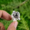 Sterling Silver Natural Orthoceras Fossil Birthday Stackable Bezel Promise Ring