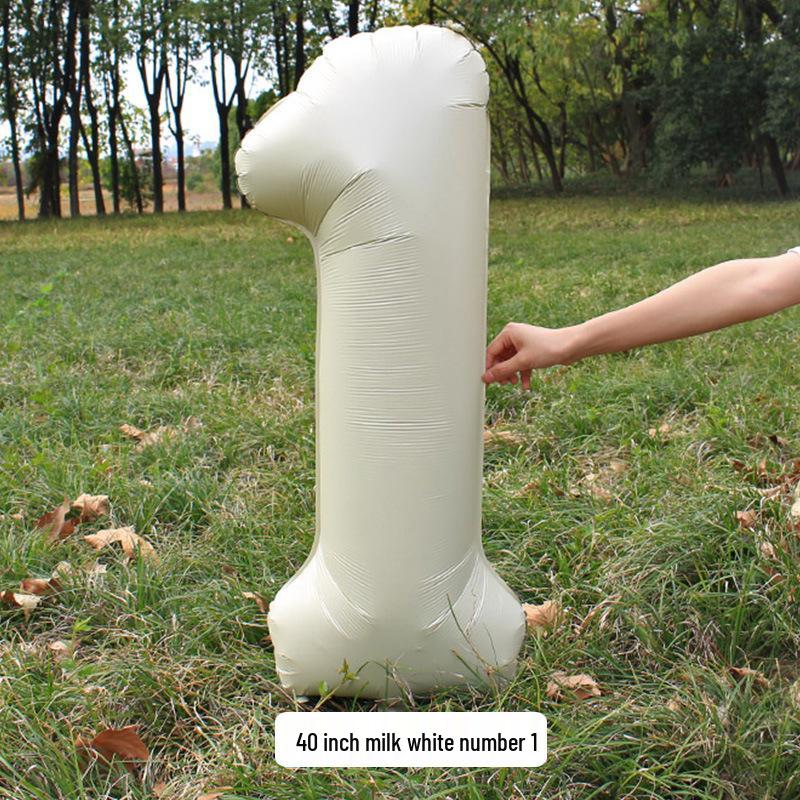 Large Milk White Number Balloons (32/40 Inch) – Ideal for Kids' Birthday Parties and Outdoor Photo Props