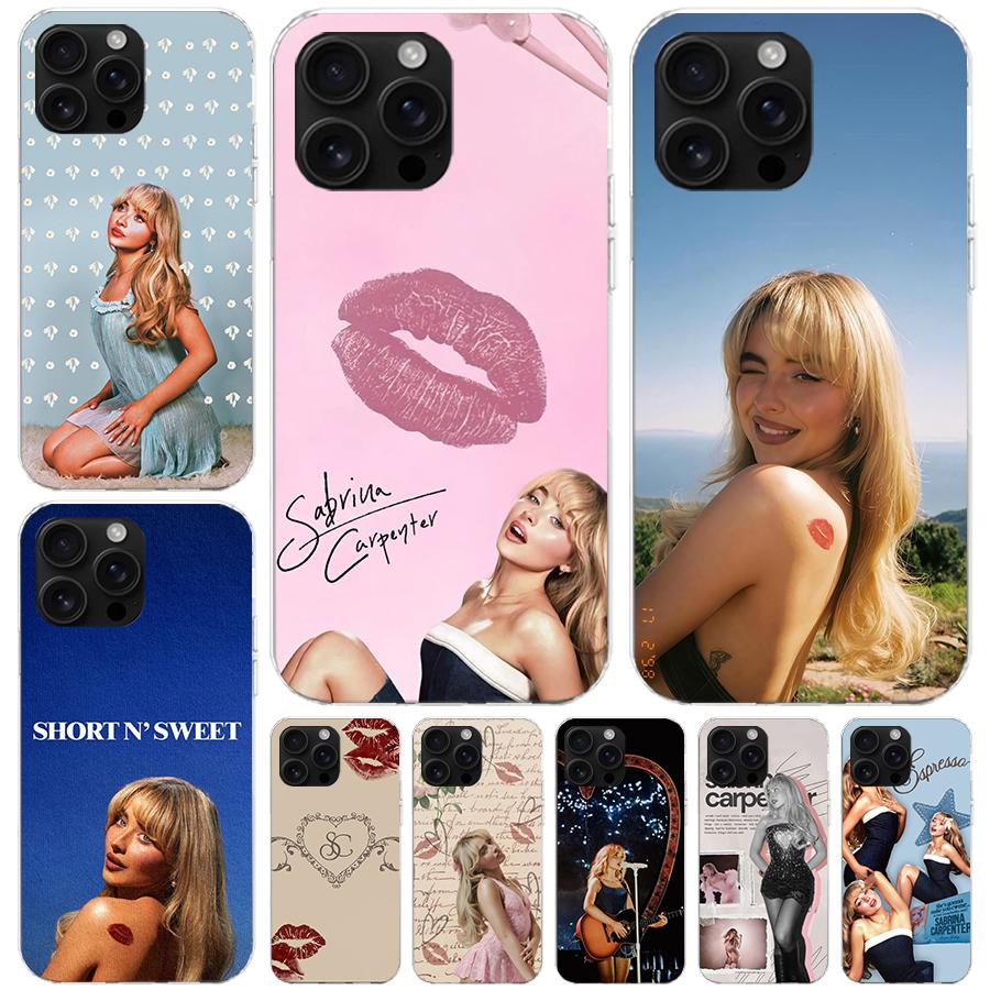 CR66 S-Sabrina C-Carpenter Мягкий чехол для телефона для IPhone 11 17 Air 16E 16 Pro Max 15 + 14 Plus 13 Mini 12 Apple 7 SE 8 Fundas Coque