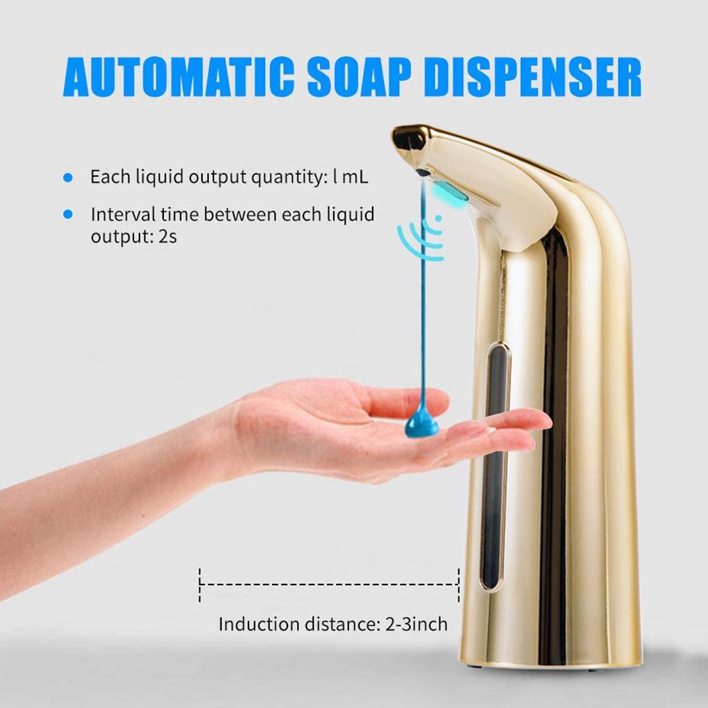 Automatic Dispenser Intelligent Touchless IR Sensor Hands Free Hand Wash Organizer Home Bathroom Cleaning Gold
