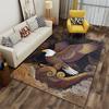 Eagle Pattern Carpet with Abstract Art Design in Brown and Black Tones Suitable for use as an anti-slip for living room bedroom sofas