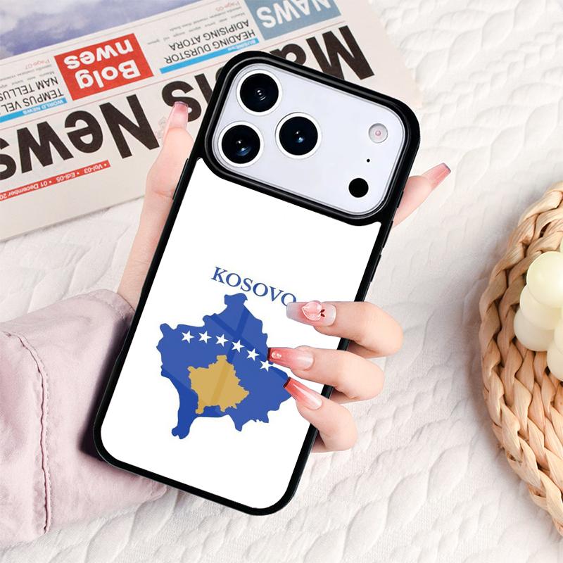 Чехол для телефона с флагом Косово для iPhone 17 16e 15 14 13 12 11 Pro Max Air Mini Мягкий защитный чехол