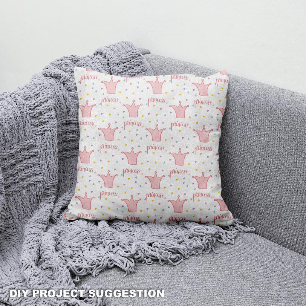Royal Samt Stoff Polyester Zum Nähen - Motiv Prinzessin, Krone