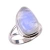 Кольцо из стерлингового серебра 925 пробы с натуральным радужным лунным камнем, размер 8 O2l72