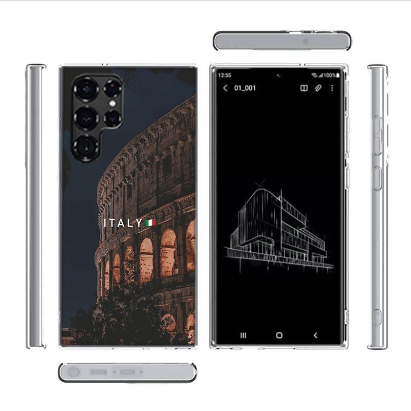Colosseum Rome Italy Capa Phone Case For Samsung S26 Ultra S25 Edge Galaxy S23 S21 S20 S24 FE S22 S10 Plus Cover Clear TPU Shell