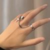 Серебристый Цвет Винтажные Многослойные Женские Открытые Кольца Регулируемые Большие Цепи Неправильной Формы Кольца на Палец Для Женщин Мужчин Вечеринка Украшения Подарок