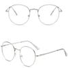 Women Men Round Portable Ultra Light Frame Eye Protection Anti-Blue Light Eyeglasses Metal Glasses