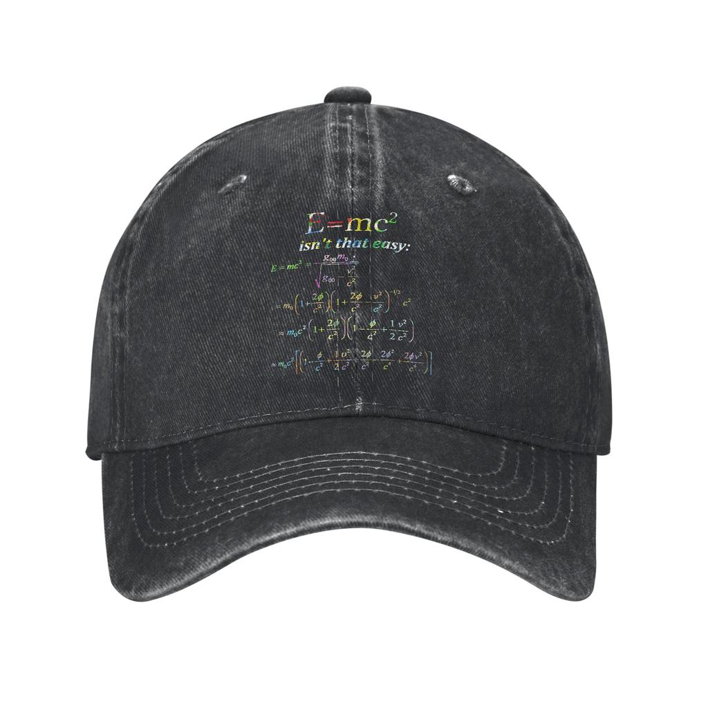 EMC Science Equation Baseball Caps Vintage Distressed Denim Washed Nerd Sun Cap Unisex Women Outdoor Golf Adjustable Fit Hats Cap