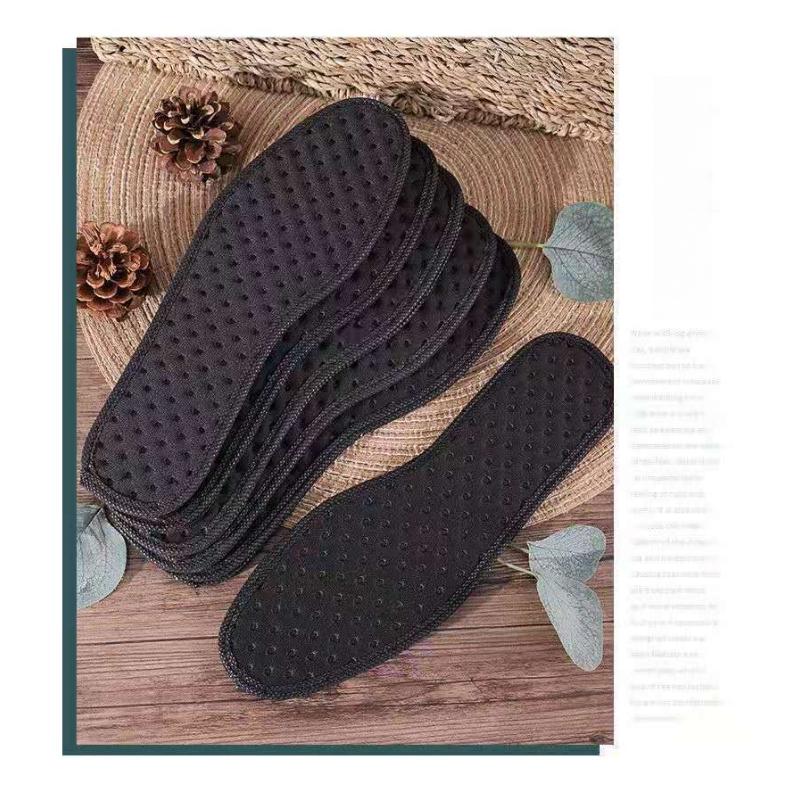 5 Pairs Bamboo Charcoal Antibacterial Insoles for Shoes Plant Deodorant Running Sports Insole Feet Thickened Shock Absorbing Shoe Sole