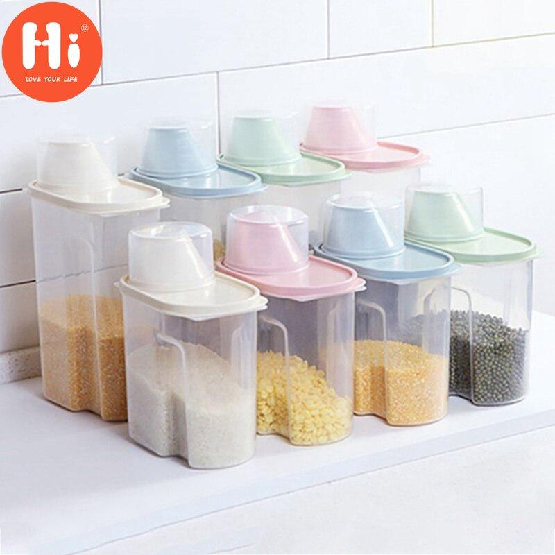 Hi 4pcs Food Sealed Jar With Lid Household Kitchen Storage Cans For Dried Fruit Snacks 1.9/2.5L