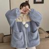 2024 Korean Style Loose Wool Lamb Coat for Female Students - Cozy Autumn/Winter Velvet Sweater