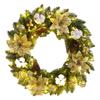 Christmas Door Decor Wreaths with Spruce Pine Cones Berry Ball 40CM Garland Decoration Realistic PVC Light Up for Indoor Outdoor