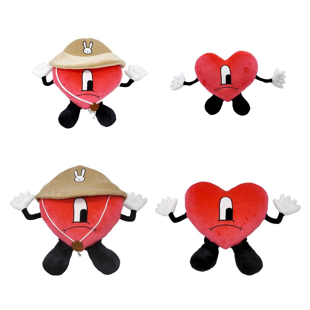 Плюшевая игрушка Bad Bunny Un Verano Sin Ti Мягкая и прочная подушка в форме сердца для детей и взрослых