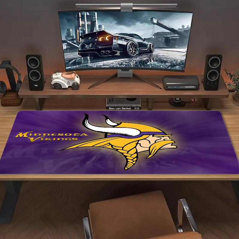 Minnesota Vikings Logos Color Mouse Pad Large Gaming Table Cushion Non-slip Laptop Tablet Big Mousepad XXL Mat Mini PC Playmat With Lock edge