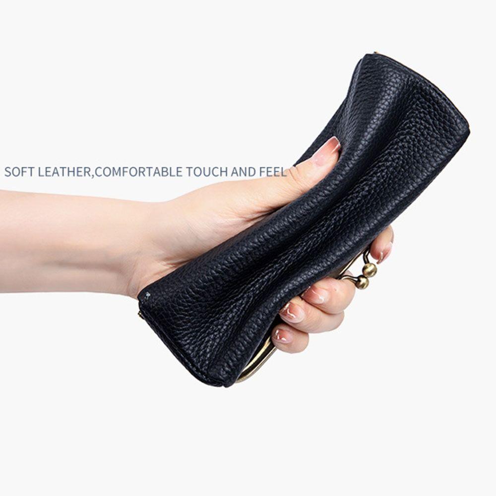 Automatic Closing Glasses Boxes Holder Genuine Leather Eyebrow Pencil Case for Students