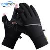 Gobygo Зимние перчатки с откидными пальцами, сенсорные, удлиненные на запястье, сохраняют тепло, силиконовые противоскользящие, флисовые перчатки для велоспорта на открытом воздухе