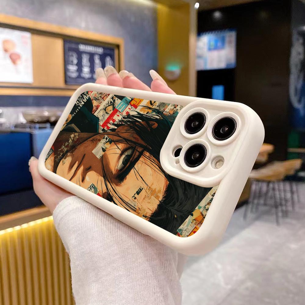 AOT Эрен Йегер Утолщенный ТПУ Чехол для Мобильного Телефона для iPhone 17 16 15 14 13 12 11 Air Pro Max Plus Цветной Чехол
