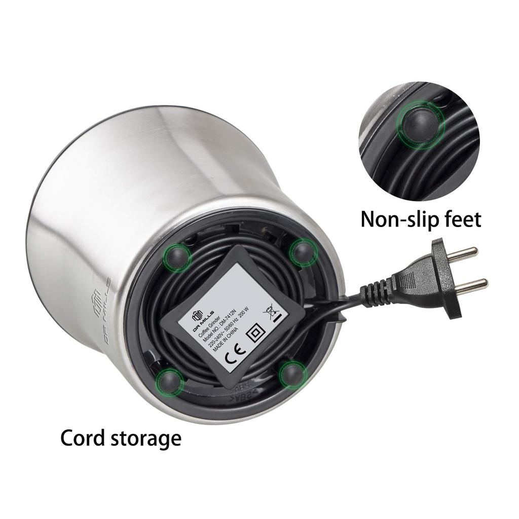 DR MILLS электрическая кофемолка для сухих специй, съемное лезвие и чашка из нержавеющей стали SUS304 DM-7412N, а также кофемолка, чашка, моющаяся,