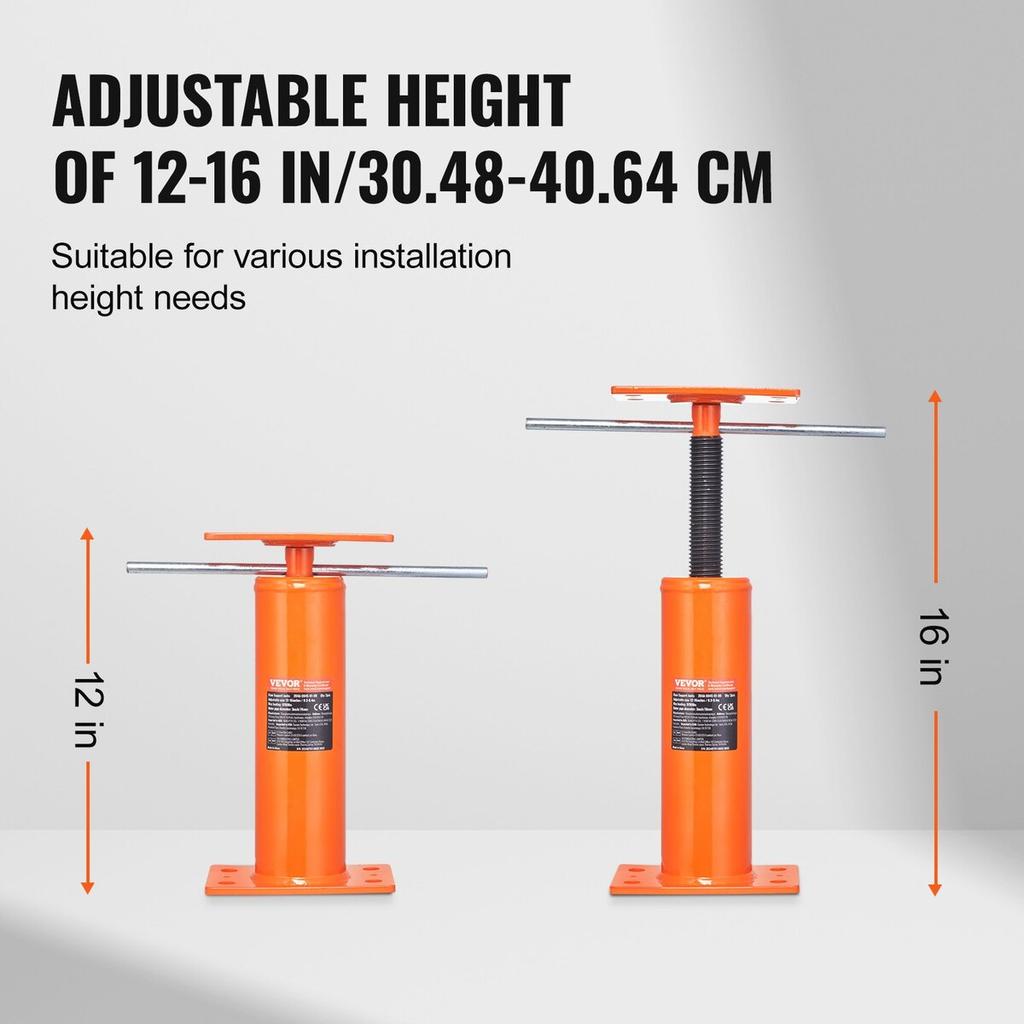 Adjustable Floor Jack Post House Floor Leveling Lift 12"-16" Height Range