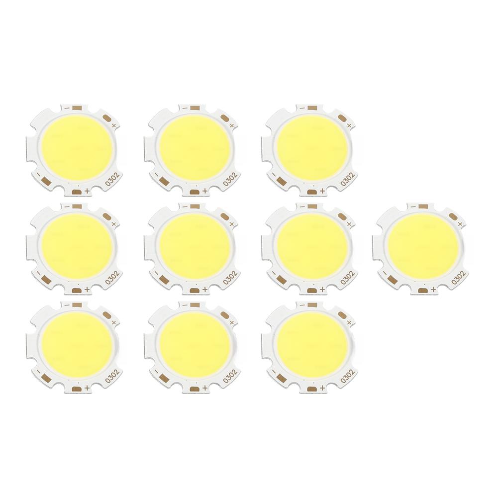 10pcs Round COB 3W High Power LED Chip Bulb Lamp Light White