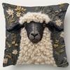 Valais Black Nose Sheep Pillow Case Imitation Embroidery 3D Home Living Room Sofa Cushion Pillow Case