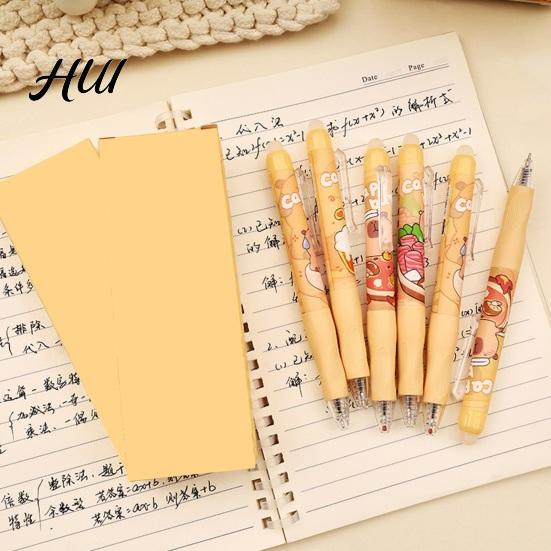 Neutral Pen 4Pcs Capybara Erasable Gel Pens, Retractable Thermal Pen, 0.5mm Fine Tip Writing Smooth for Students Kids Party Favors Point Soft Grip