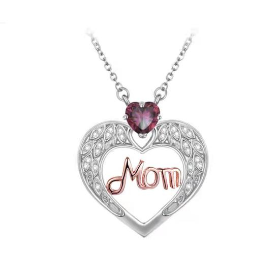 Ожерелье для мамы, женское ожерелье с подвеской в виде сердца из искусственного кристалла, подарок на День матери для мамы, бабушки, жены от дочери, сына