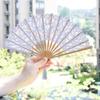 Винтажный кружевной складной веер с кисточкой Свадебная вечеринка Невеста Ручной веер Портативный летний веер Декор Реквизит для танцевального выступления Аксессуары для вечеринки