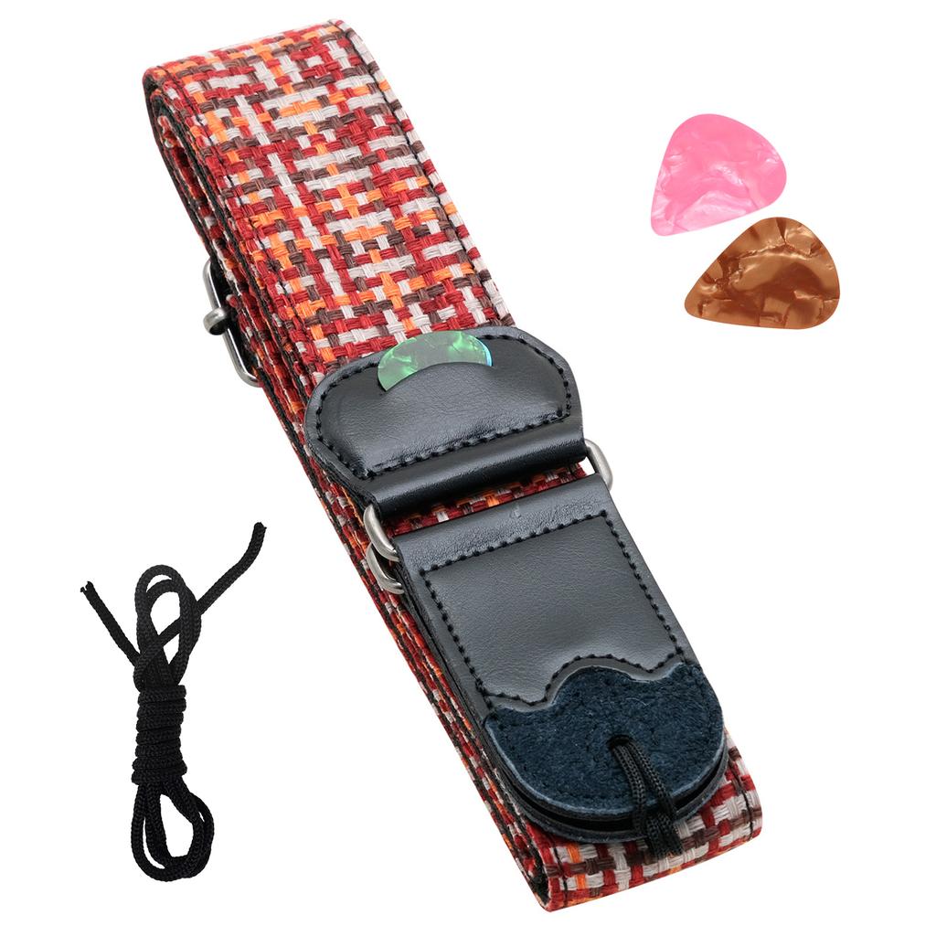 Electric Guitar Strap Premium Guitar Belts with Pick Suitable for Acoustic Guitar Ukulele Banjo Mandolin Bass Guitar Accessories