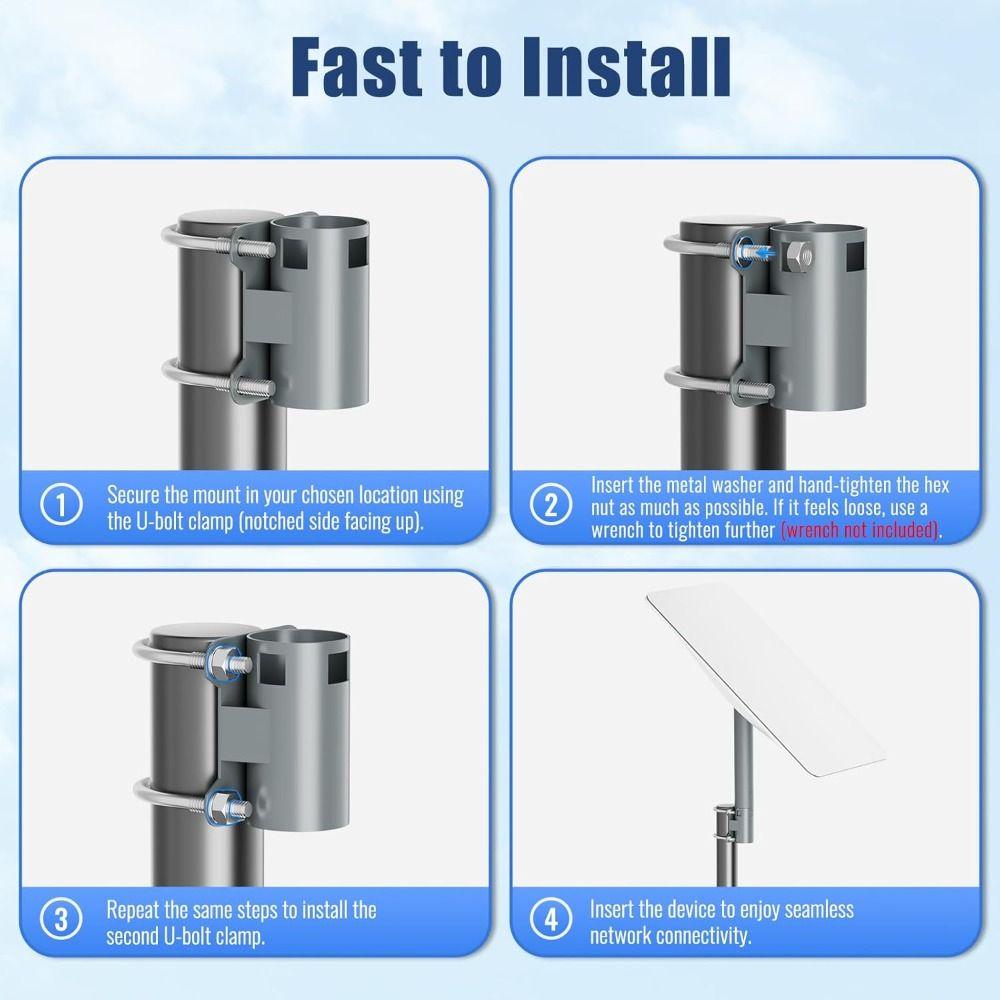 Прочный комплект для крепления спутниковой антенны на крыше из нержавеющей стали Starlink на столбе