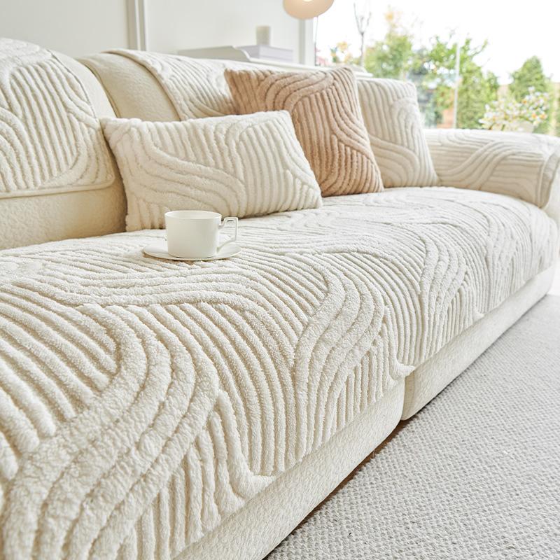 Высококачественная плюшевая подушка для дивана, противоскользящий чехол, декоративное одеяло для осени и зимы, цельный дизайн, уютная накладка на диван