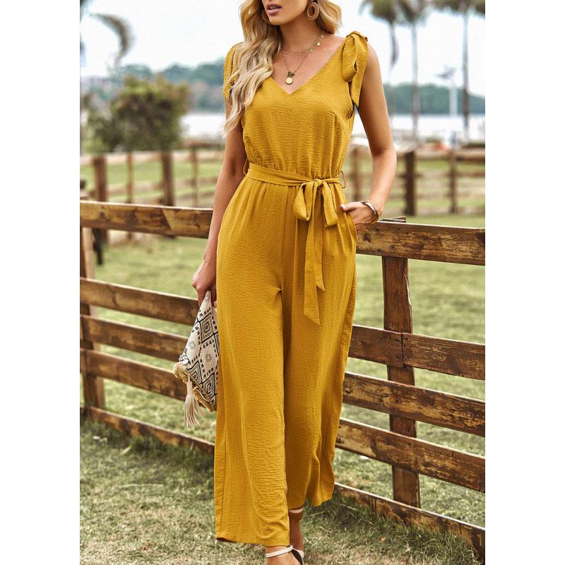 Solid Color Jumpsuit for Women Summer Chic and Elegant Woman Jumpsuit Slim Bodysuit One-piece Pants